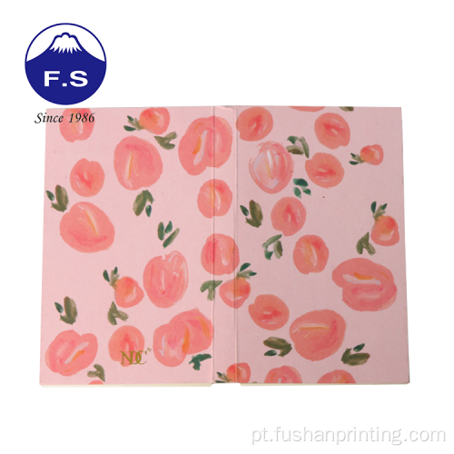 Impressão de papel Full Color Peach Promocional Gift Notepad